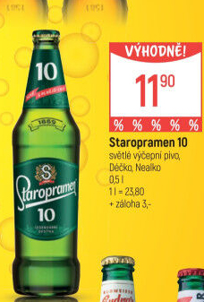 Pivo světlé výčepní 10° Staropramen