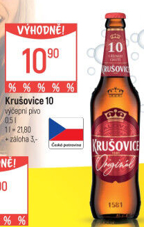 Pivo světlé výčepní Originál Královská 10° Krušovice