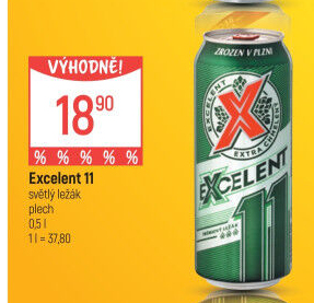 Pivo světlý ležák 11° Excelent