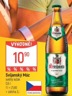 Pivo světlý ležák 11° Svijanský Máz Svijany