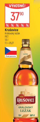 Pivo světlý ležák Královský 12° Krušovice