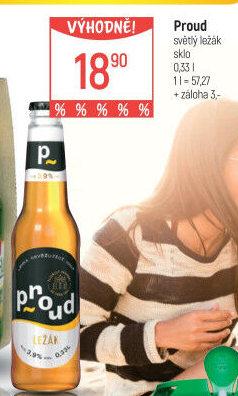 Pivo světlý ležák Proud
