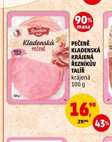 PEČENĚ KLADENSKÁ KRÁJENÁ ŘEZNÍKŮV TALÍŘ krájená 100 g