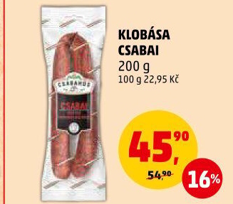 Čabajská klobása Csabai Csabahús