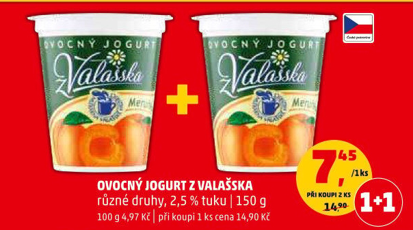Jogurt ovocný z Valašska Mlékárna Valašské Meziříčí