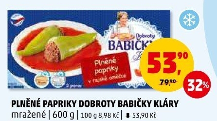 Papriky plněné v rajské omáčce mražené Dobroty babičky Kláry