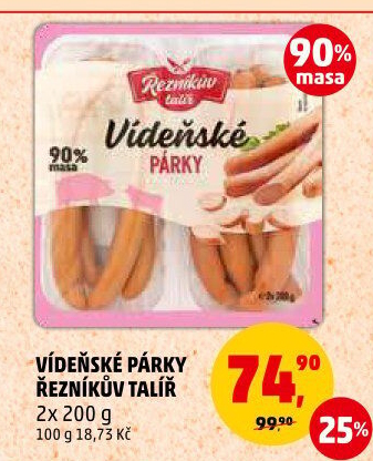 Párky vídeňské Řezníkův talíř