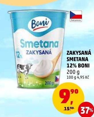 Smetana zakysaná Boni 12%