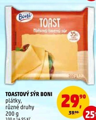 Sýr tavený toast Boni