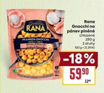 Rana Gnocchi na pánev plněné