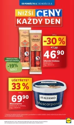 akční leták Lidl 19.8.2024-25.8.2024