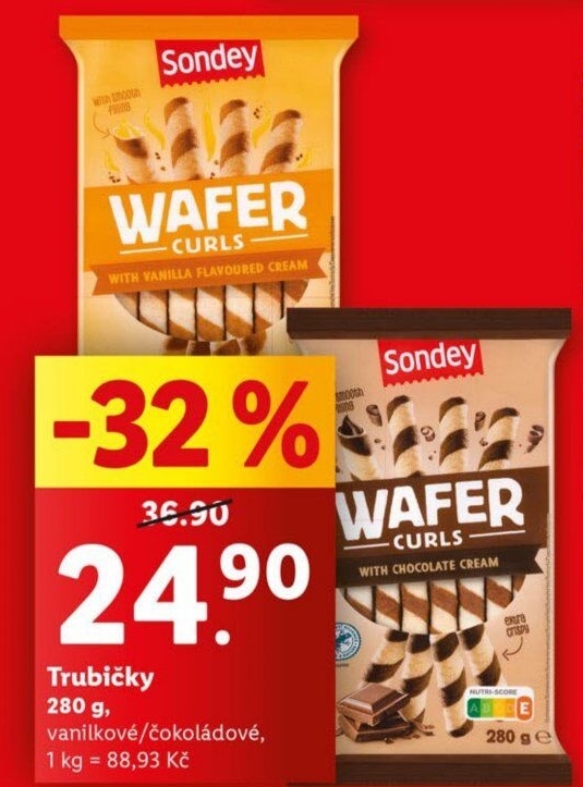 Trubičky Wafer Curls Sondey