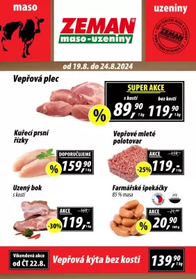 akční leták ZEMAN maso - uzeniny 19.8.2024-24.8.2024