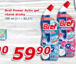 Čistič WC gelový Power Aktiv Gel Bref