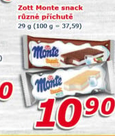Dezert mléčný Monte Snack Zott