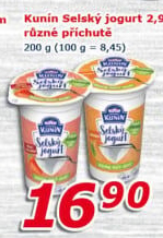 Ochucený jogurt selský Mlékárna Kunín