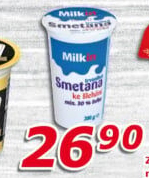 Smetana ke šlehání Milkin 30%