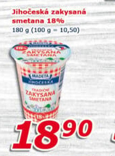 Smetana zakysaná Jihočeská Madeta 18%