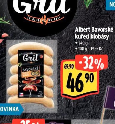 Albert Bavorské kuřecí klobásy