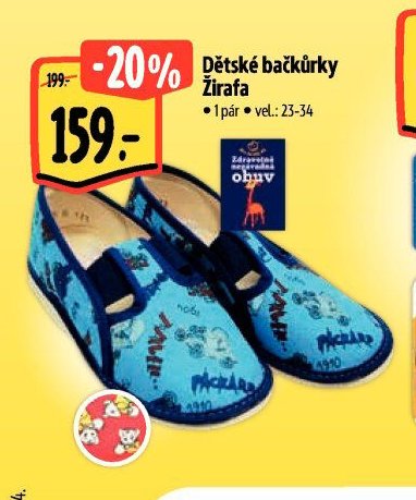 Dětské bačkůrky Žirafa