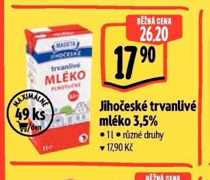 Jihočeské trvanlivé mléko 3,5%