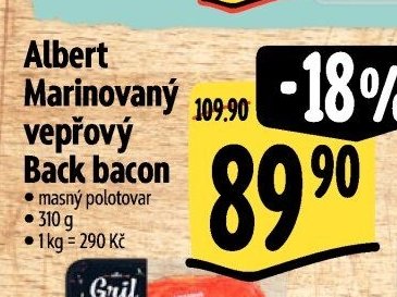 Albert Marinovaný vepřový Back bacon