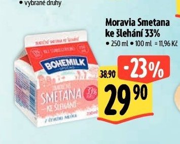Moravia Smetana ke šlehání 33%