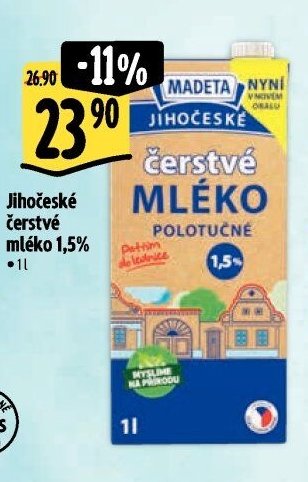 Jihočeské čerstvé mléko 1,5%