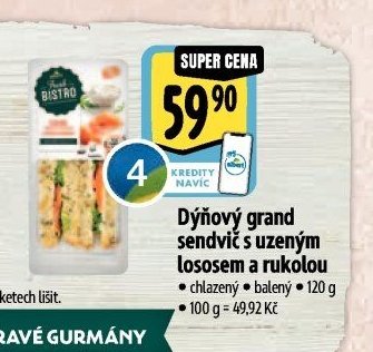 Dýňový grand sendvič s uzeným lososem a rukolou