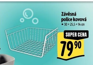 Závěsná police kovová