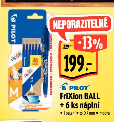 Pilot FriXion BALL + 6 ks náplní