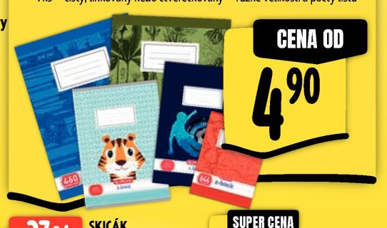Školní sešit bezdřevý