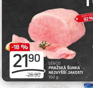 LE&CO PRAŽSKÁ ŠUNKA NEJVYŠŠÍ JAKOSTI 100 g