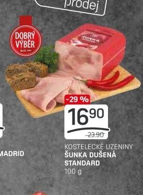 KOSTELECKÉ UZENINY ŠUNKA DUŠENÁ STANDARD