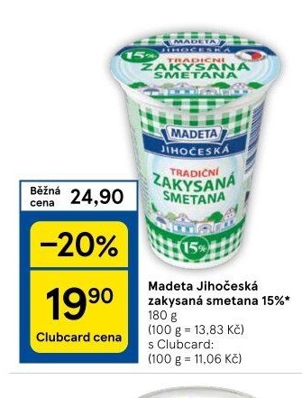 Madeta Jihočeská zakysaná smetana 15%
