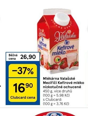 Mlékárna Valašské Meziříčí Kefírové mléko nízkotučné ochucené