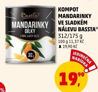 Kompot mandarinky Bassta