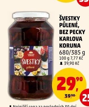 Kompot švestky Karlova Koruna