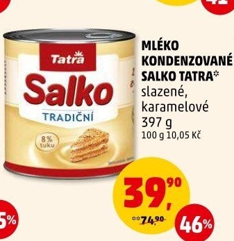 Mléko kondenzované Salko Tatra