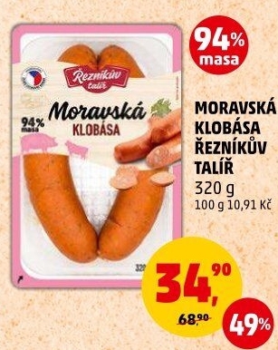 Moravská klobása Řezníkův talíř