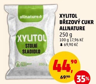 Sladidlo březový cukr Xylitol Allnature