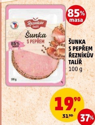 Šunka s pepřovým dekorem Řezníkův talíř