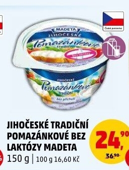 Tradiční pomazánkové bez laktózy Jihočeské Madeta