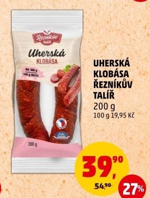 Uherská klobása Řezníkův talíř
