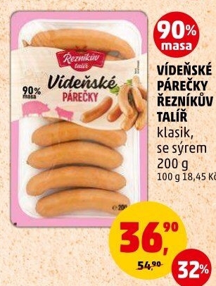 Vídeňské párečky Řezníkův talíř