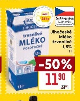 Jihočeské Mléko trvanlivé 1,5%