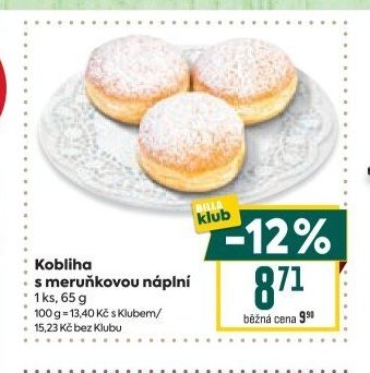 Kobliha s meruňkovou náplní