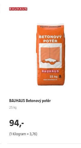 BAUHAUS Betonový potěr - BAUHAUS akcniletaky.com