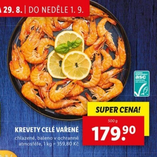 KREVETY CELÉ VAŘENÉ
