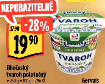 Tvaroh polotučný Jihočeský Madeta